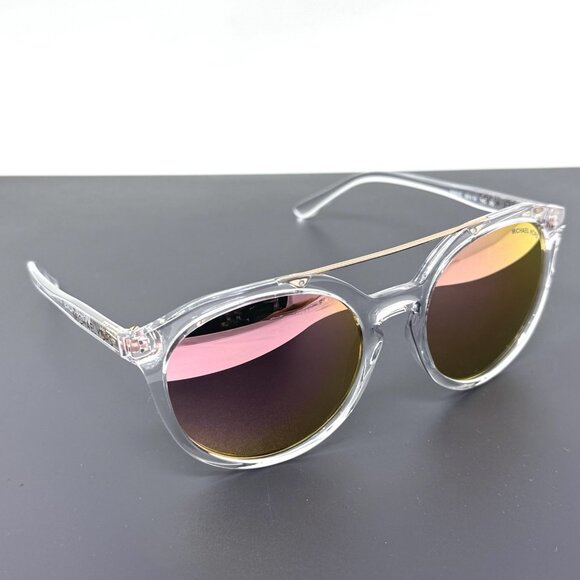 Michael Kors MK2143 30504Z Sunglasses CLEAR w/ROSE GOLD MIRROR 55mm - Picture 1 of 13